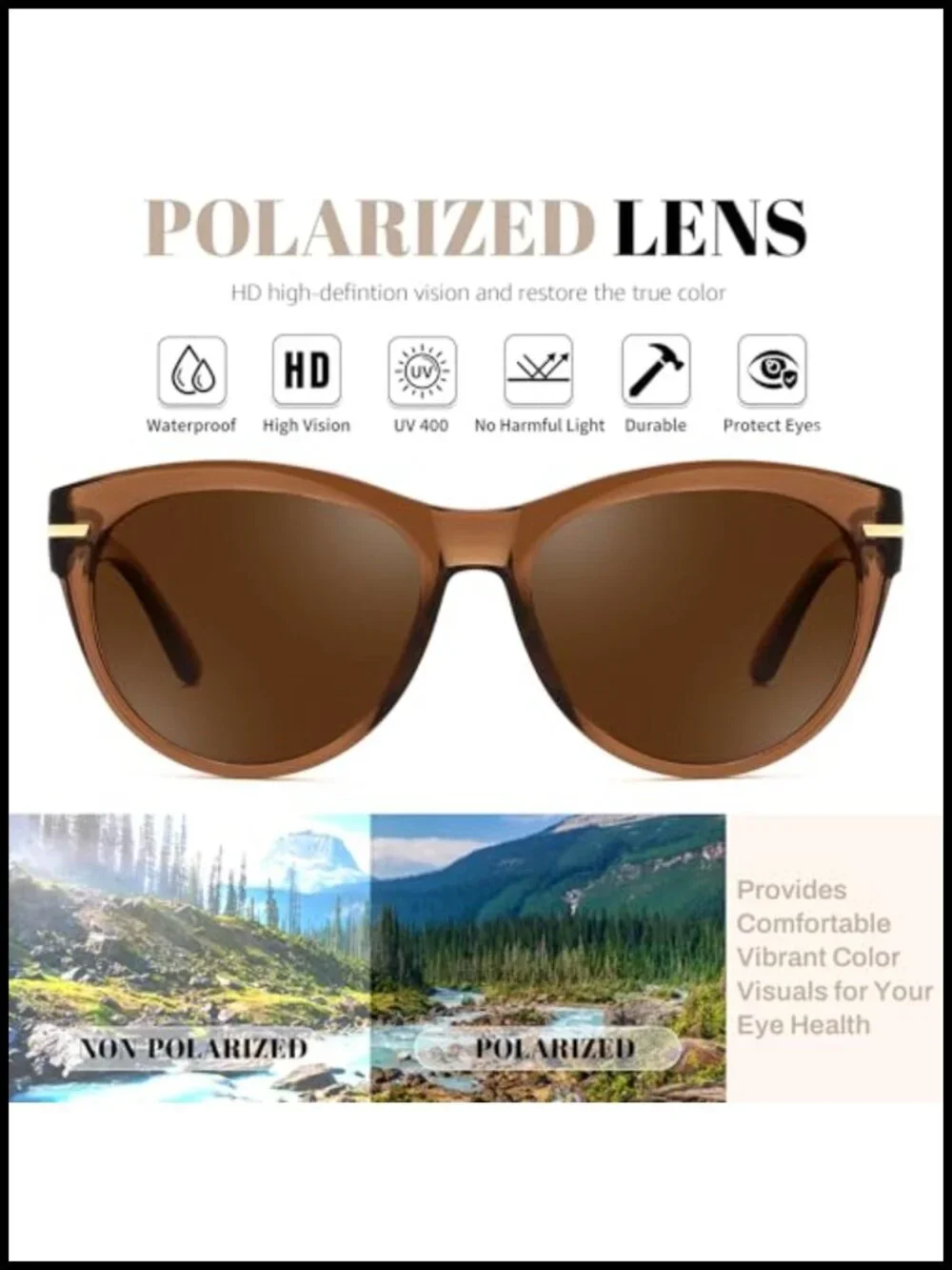 Polarized Round Sunglasses UV400 Protection Polycarbonate